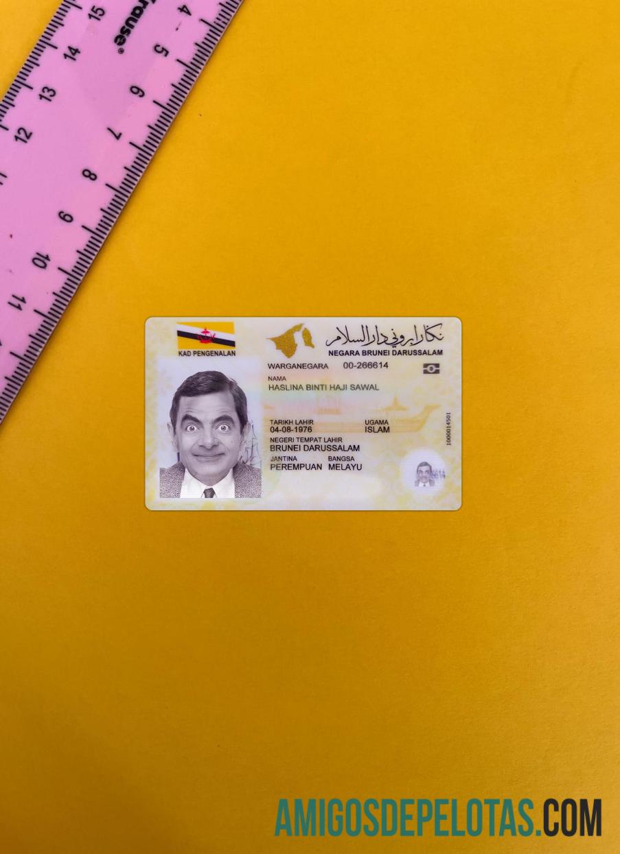 Brunei ID Card 2022 Present olhar de foto frente modelo